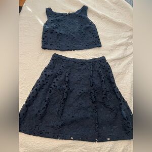 Jessica Simpson Navy Two Piece Lace Set